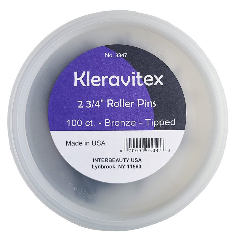 Kleravitex BRONZE Jumbo Bobby Hair Pins 275 Tipped Flat Style Pins for Women Perfect For Rollers Hair Pins for Wedding Party Styling 100 pieces Tub Made in USA - Image 3