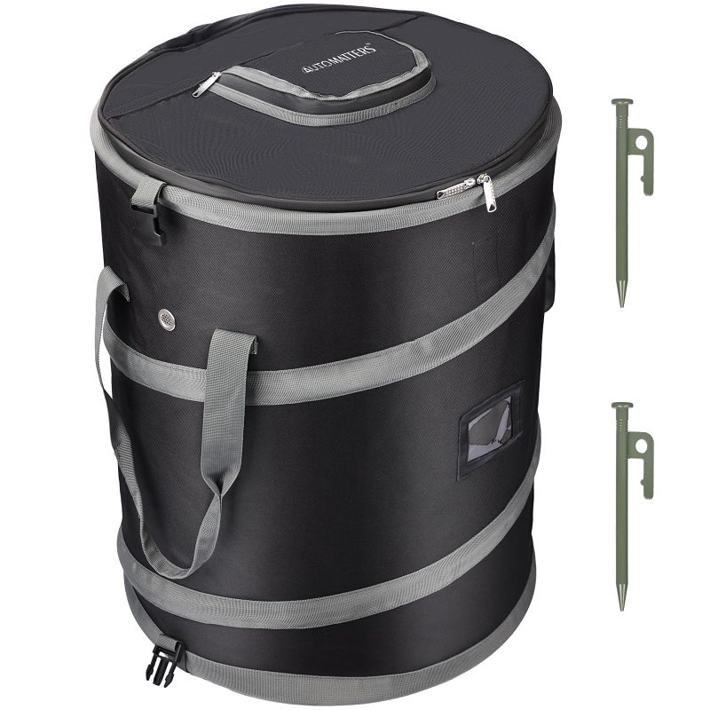 AUTOMATTERS PopUp Trash Bin with Removable Divider Heavy Duty Bottom Collapsible Storage for Camping Laundry Storage and Garden Waterproof and Tear Resistance Material with Air Vent - Image 2