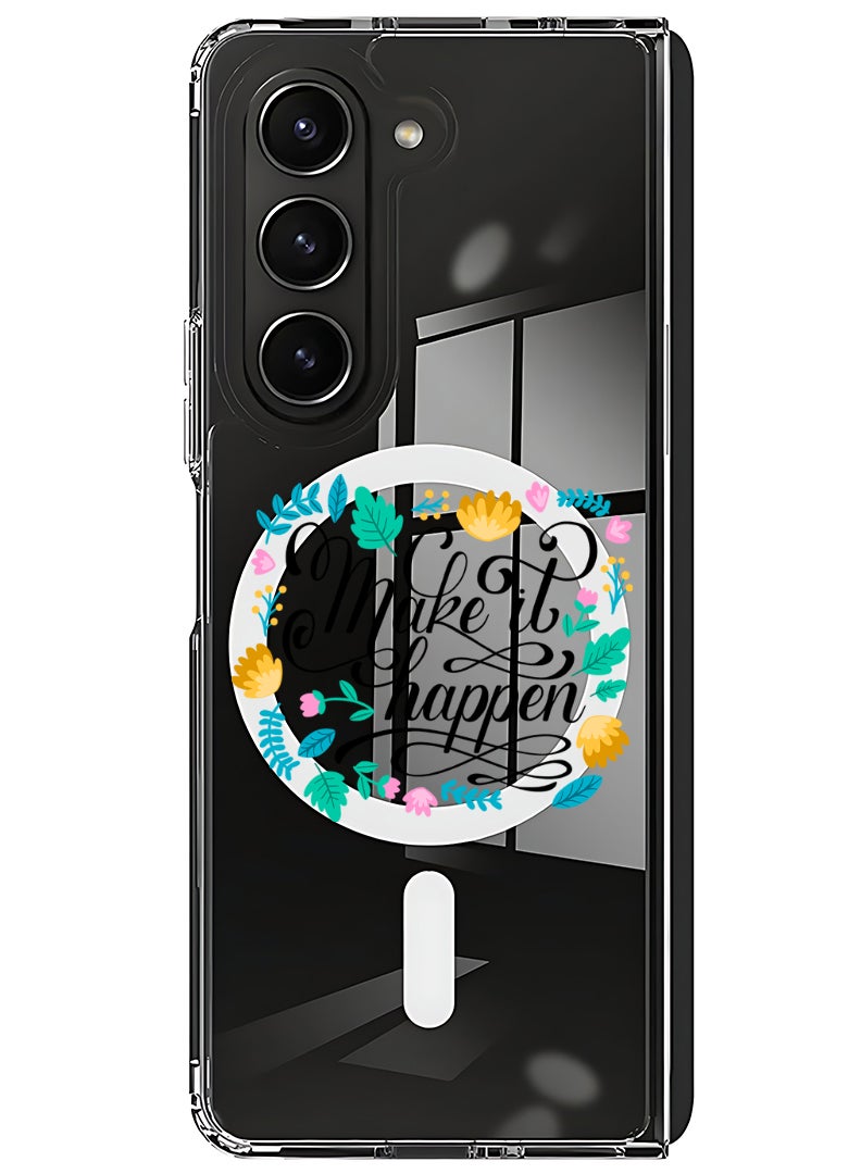 Theodor Magnetic Case for Samsung Galaxy Z Fold 5 Compatible with MagSafe Wireless Charging, Shockproof Phone Bumper Cover make it Happen - Image 1