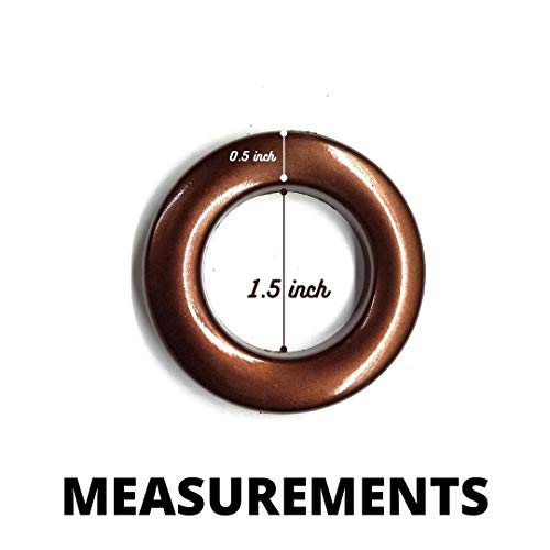 FAPBADRI Curtain Eyelet Rings with Flexi Lock, Suitable for Any 1 inch Curtain Rod - Copper Colour - 50 Pieces - Image 2