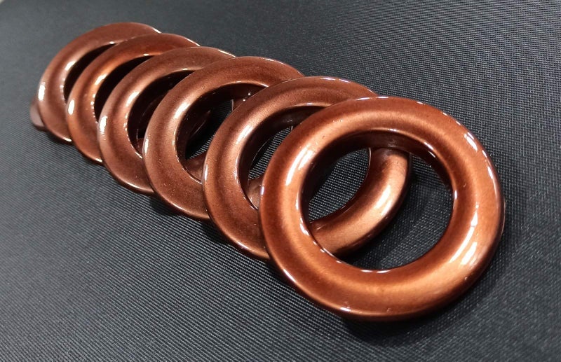 FAPBADRI Curtain Eyelet Rings with Flexi Lock, Suitable for Any 1 inch Curtain Rod - Copper Colour - 50 Pieces - Image 3