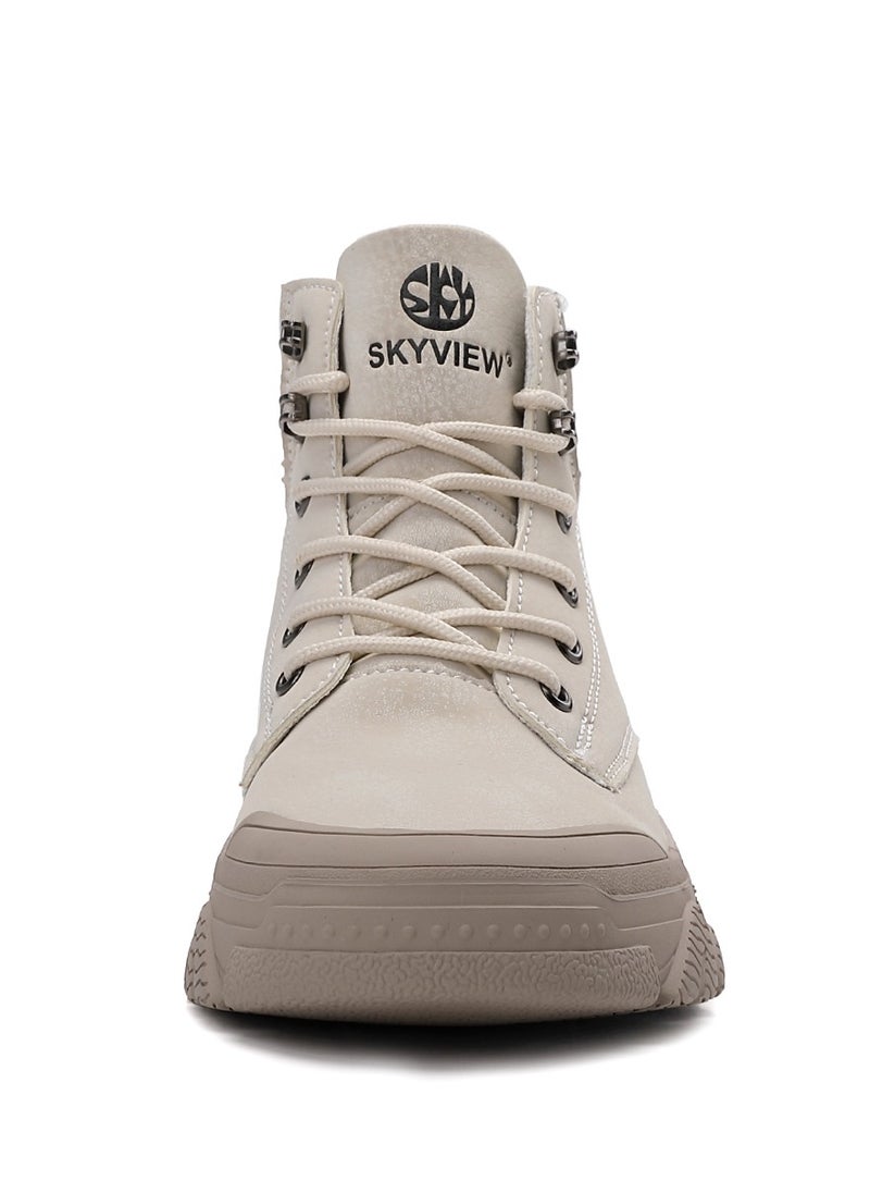 Sky View - Boots Men's High Top Ankle Boots Anti-Slip Outdoor Hiking Fashionable Work Shoes - Image 1