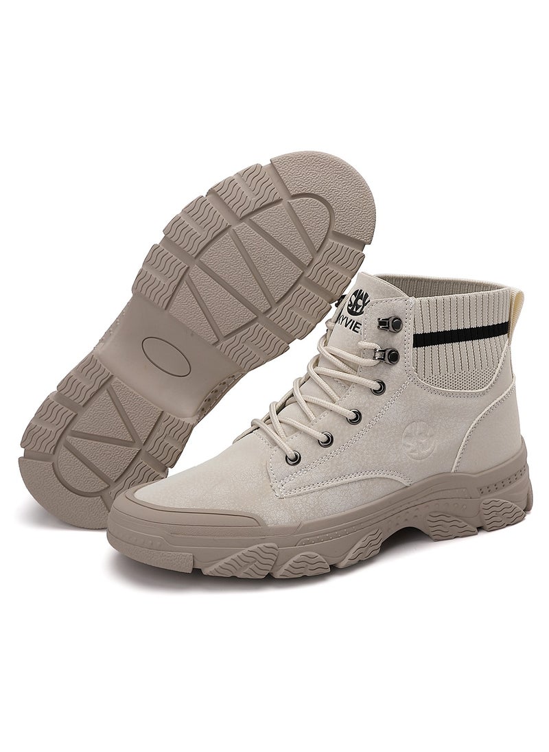 Sky View - Boots Men's High Top Ankle Boots Anti-Slip Outdoor Hiking Fashionable Work Shoes - Image 1