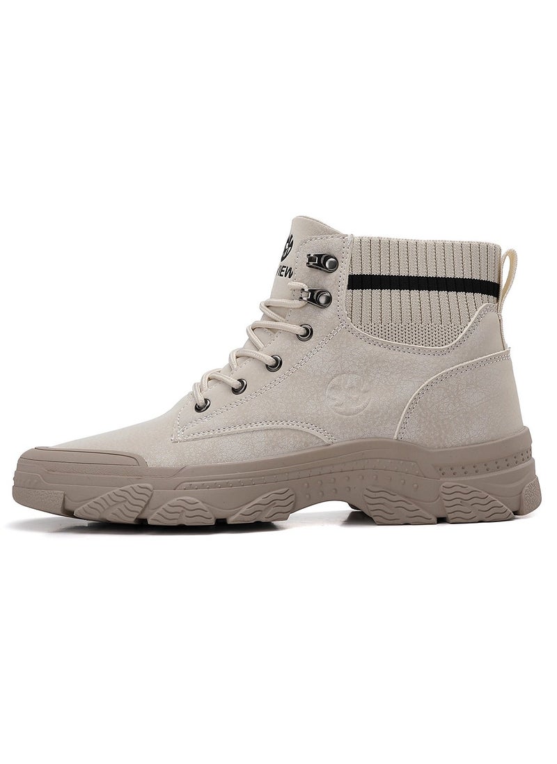 Sky View - Boots Men's High Top Ankle Boots Anti-Slip Outdoor Hiking Fashionable Work Shoes - Image 1