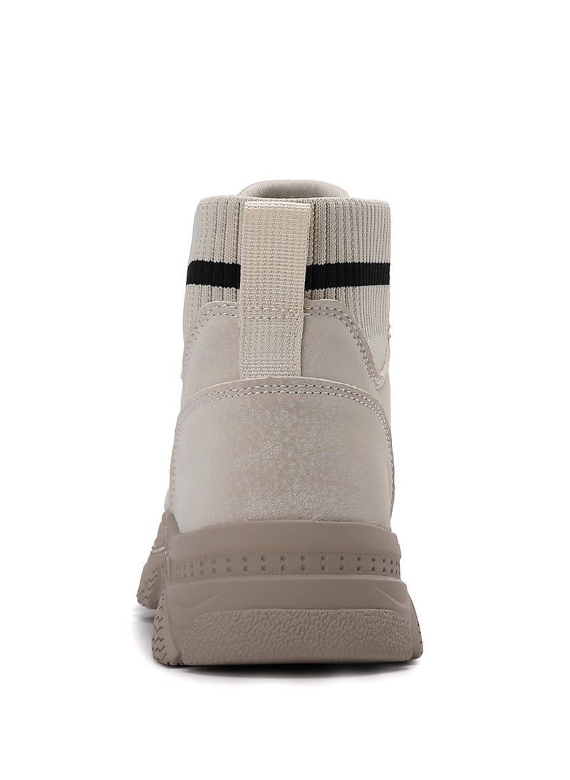 Sky View - Boots Men's High Top Ankle Boots Anti-Slip Outdoor Hiking Fashionable Work Shoes - Image 1