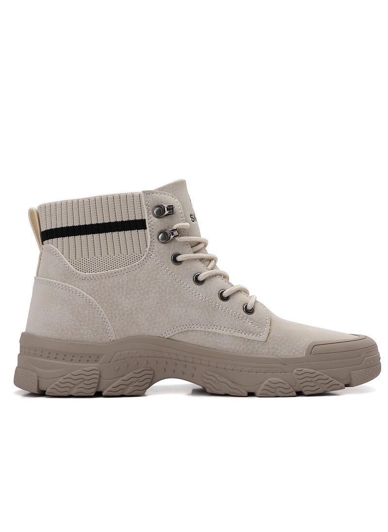 Sky View - Boots Men's High Top Ankle Boots Anti-Slip Outdoor Hiking Fashionable Work Shoes - Image 1