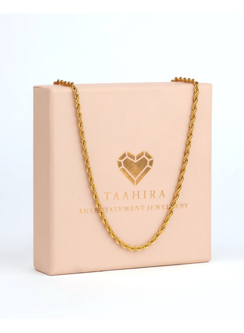 TAAHIRA قلادة سلسلة حبل 18 قيراط ذهب مطلي - Image 4