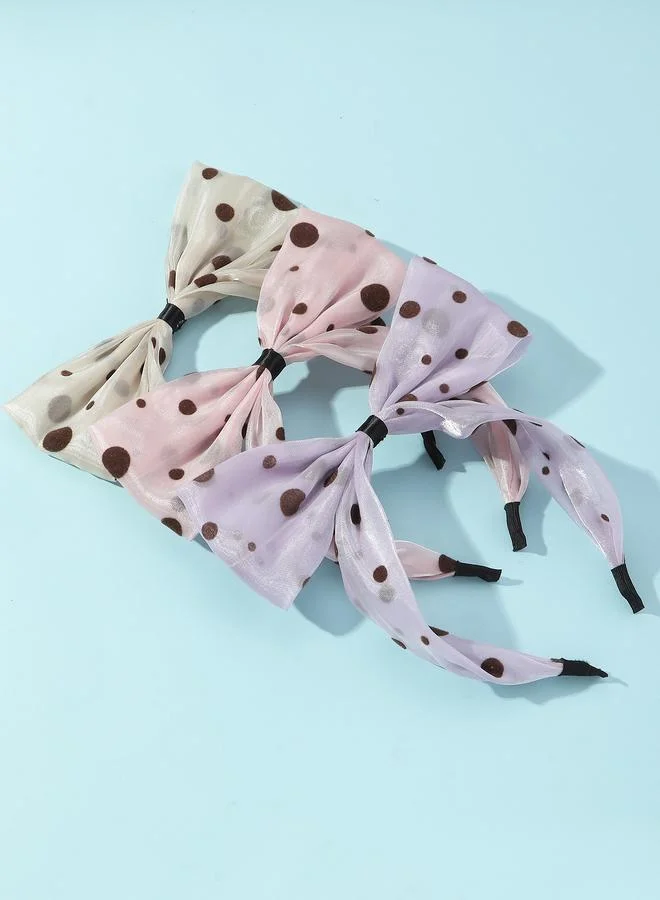 Take Two Set of 3 - Polka Bow Headband