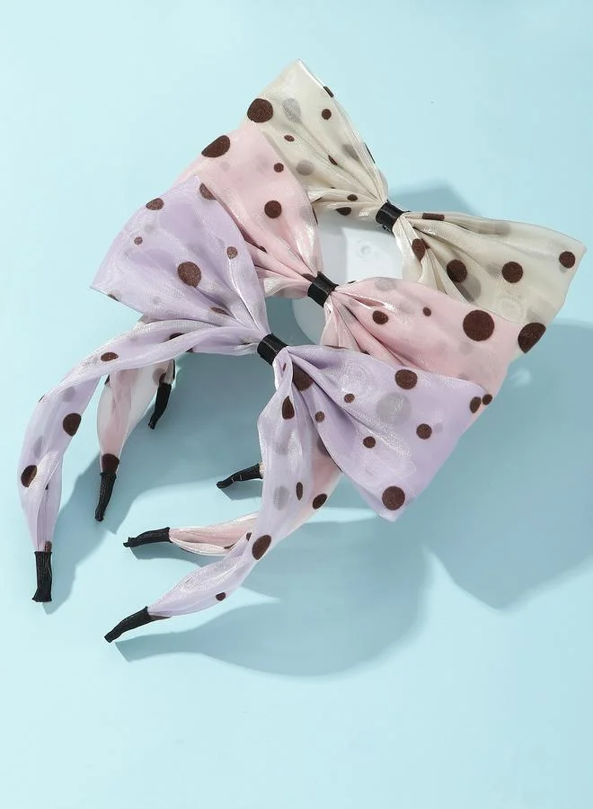 Take Two Set of 3 - Polka Bow Headband
