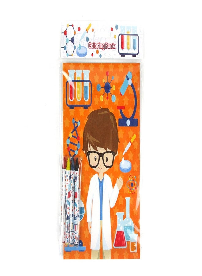 TINYMILLS Science Themed Coloring Book Set for Kids Party Favors with 12 Coloring Books and 48 Crayons Birthday Party Supplies Favor Bag Filler - Image 4