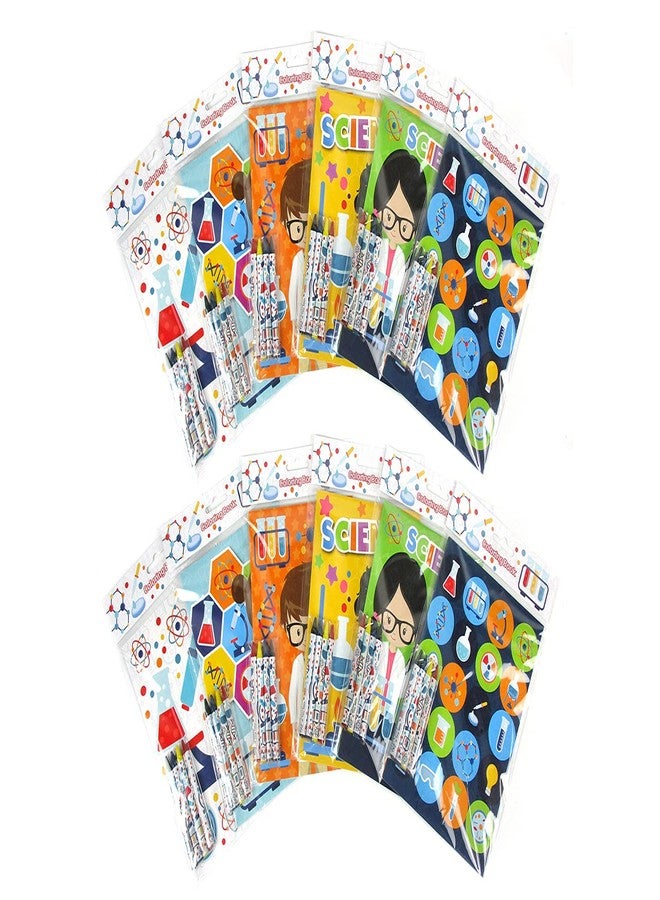 TINYMILLS Science Themed Coloring Book Set for Kids Party Favors with 12 Coloring Books and 48 Crayons Birthday Party Supplies Favor Bag Filler - Image 3
