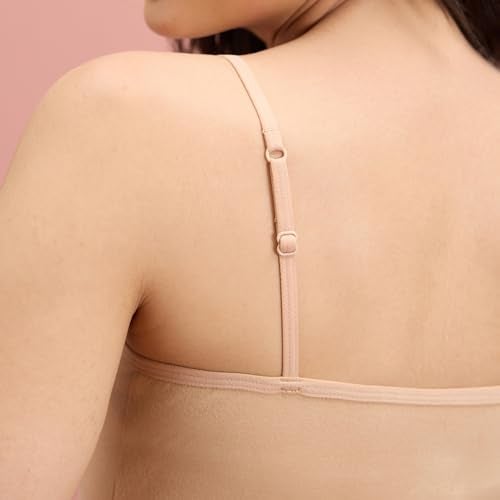 NYKD by Nykaa Women's Camisole | Slip-on, Regular Fit Comfort, Knit Cotton, Solid Elegance- NYC007,Nude,XL - Image 4