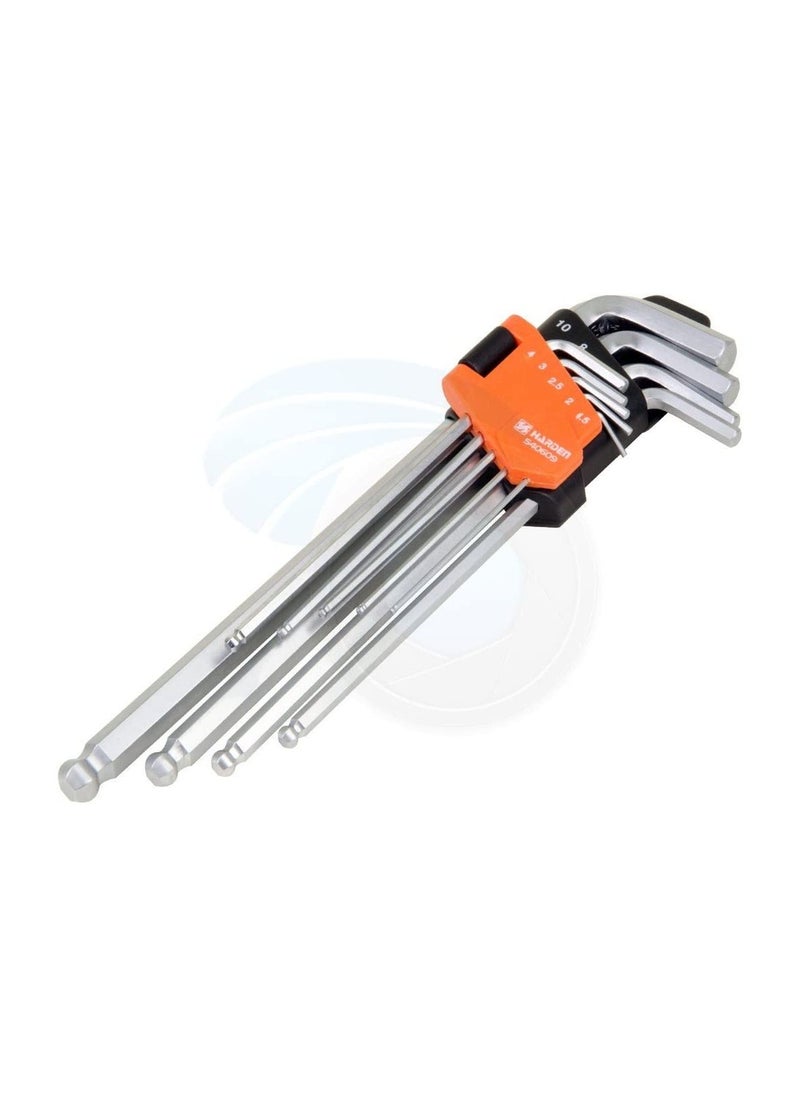 Harden - 'Professional 9PCS MM Ball Key Wrench (Long Length) - Image 1