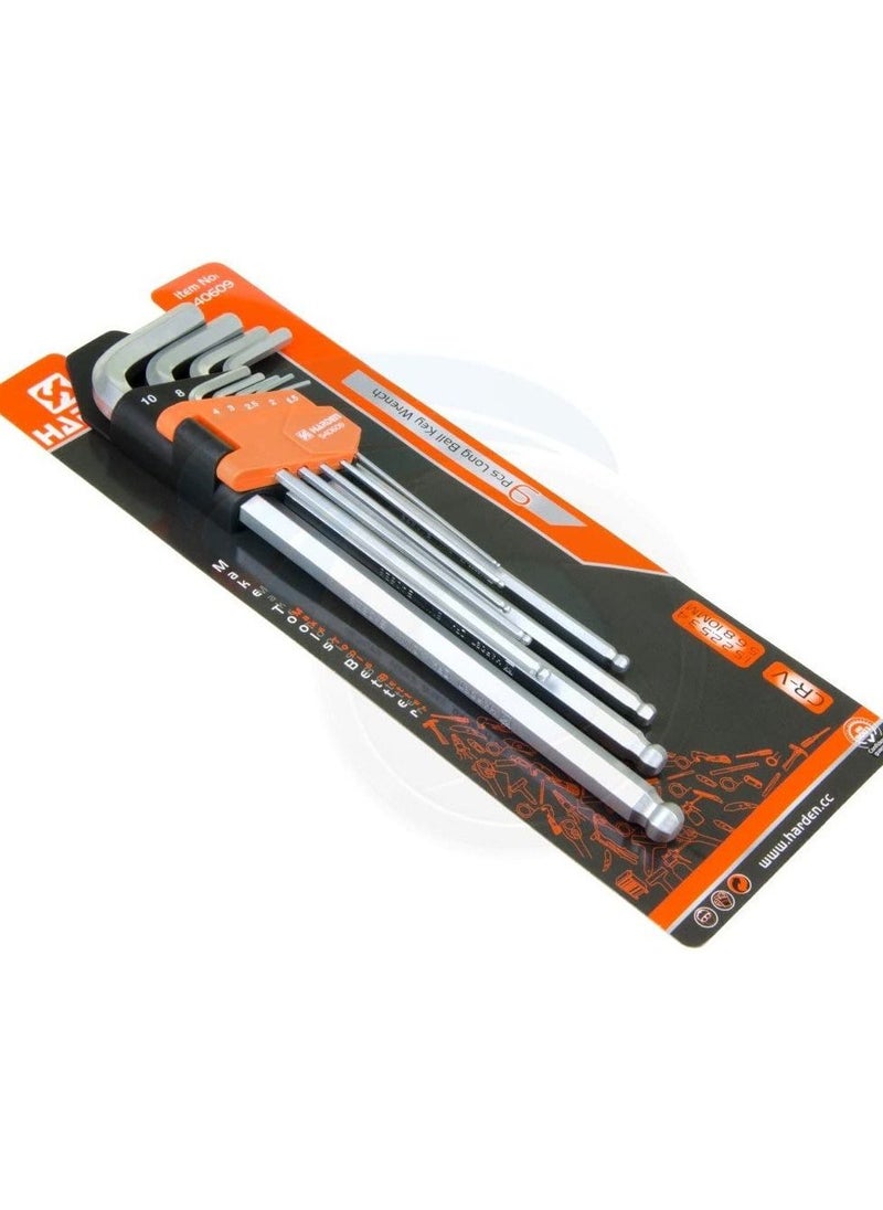 Harden - 'Professional 9PCS MM Ball Key Wrench (Long Length) - Image 1