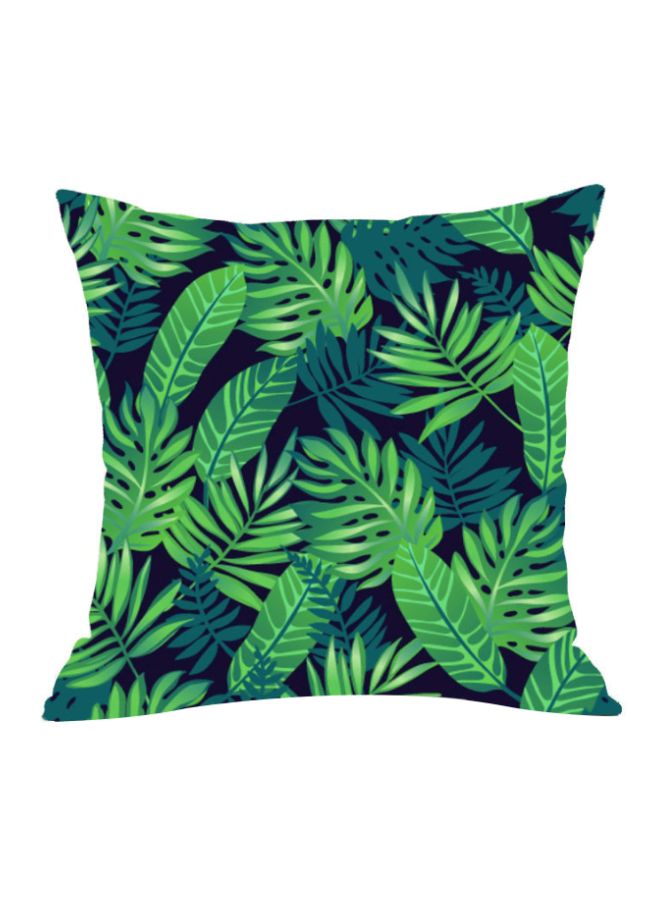 غطاء وسادة ديكور بطبعة أوراق شجر أزرق/أخضر/أسود 45x45سم