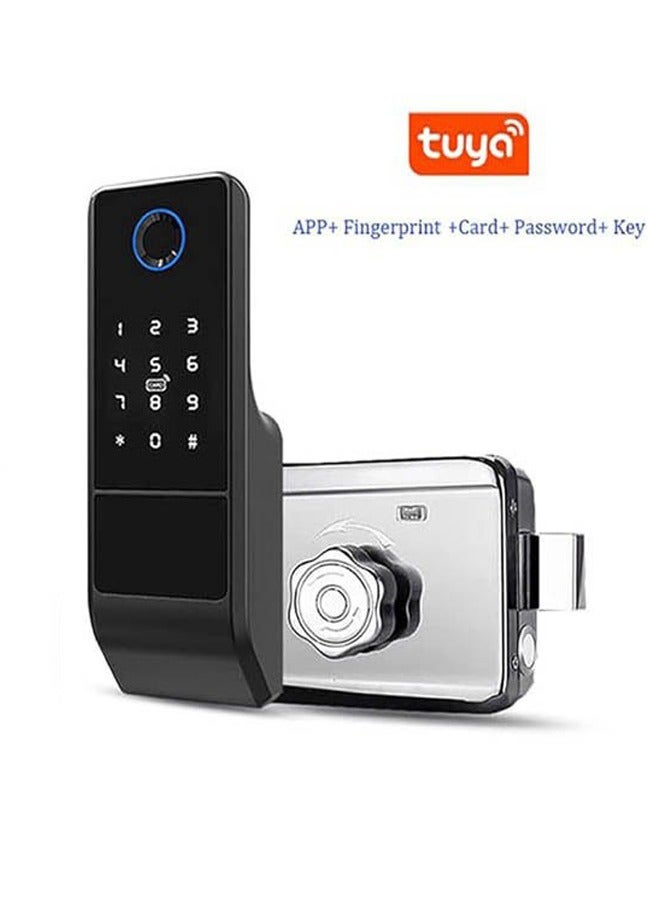 Intelligent Door Lock Digital Password Outdoor Iron Door Double Fingerprint Electronic Wheel Lock Suitable for Home Office Front Door Bedroom - Image 1