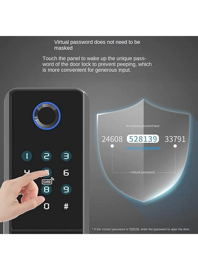 Intelligent Door Lock Digital Password Outdoor Iron Door Double Fingerprint Electronic Wheel Lock Suitable for Home Office Front Door Bedroom - Image 3