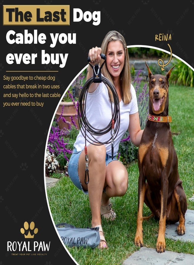ROYAL PAW Dog Tie Out Cable - Tie Out Cable for Dogs (up to 300 lbs) - Use Dog Tie-Outs & Stakes for Outside - Best Heavy Duty Dog Leash for Large Dogs (30ft - Black Onyx) - Image 2