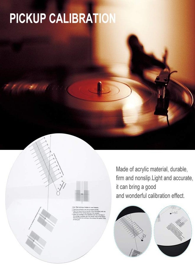 Calidaka Acrylic Turntable Mat Cartridge Alignment Protractor Phonograph Cartridge Alignment Tool Anti Slip LP Record Calibration Plate for Turntable Accessories - Image 3