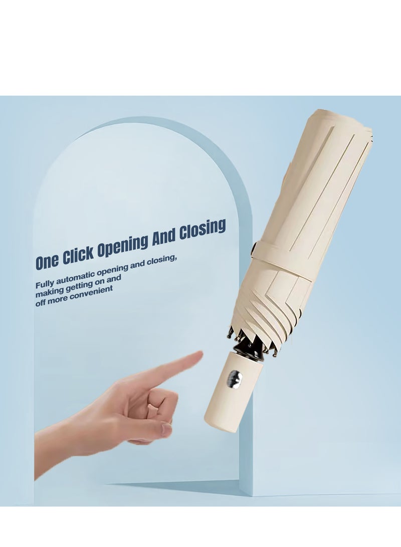 Portable Automatic Folding Umbrella, UPF50+ Sun Protection Umbrella With 12 Wind-Resistant Keels, 104cm Diameter Large Umbrella Surface, Ideal for Daily Commuting and Outdoor Activities  - Image 5