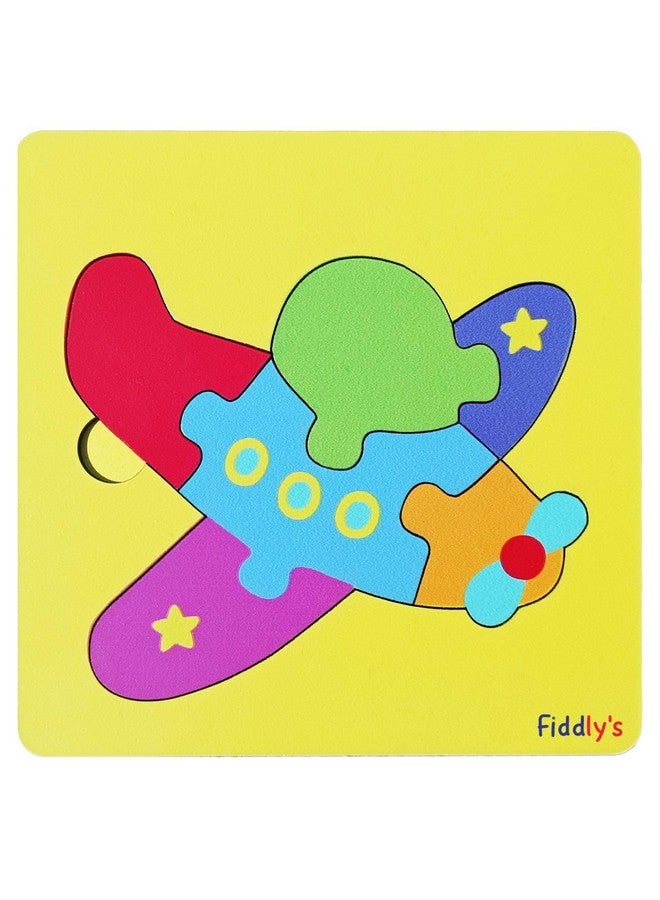 Fiddlys 3D Cute Cartoon Wooden Jigsaw Puzzles for Kids & Children (Pack of 6 Baby Animal + Vehicle) - Image 4