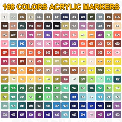 Nicety 168 Acrylic Paint Markers, Acrylic Paint Pens, 0.7mm Fine Tip Fabric Paint Markers for Clothes & Textile - High Coverage on Wood, Rock, Glass - DIY Art Supplies for ​​Artists, Adults & Craft Lovers​​. - Image 5