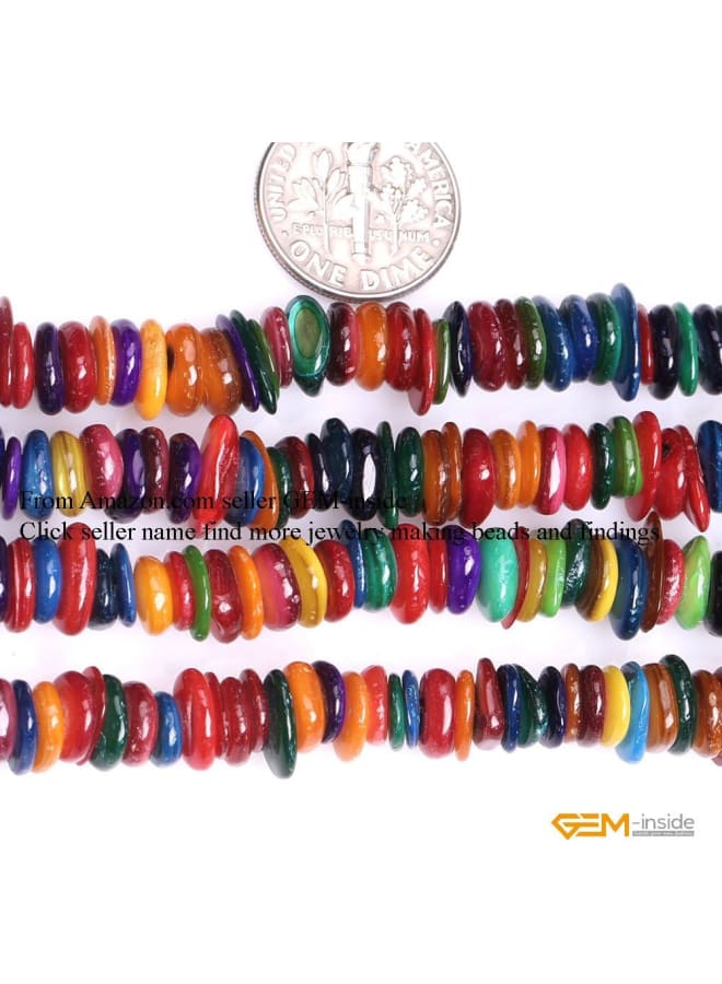 رقائق شل الأحجار الكريمة فضفاض الخرز الطبيعي 2X8mm متعدد الألوان ممسحة كريستال حجر الطاقة الطاقة لصنع المجوهرات 34 - Image 2