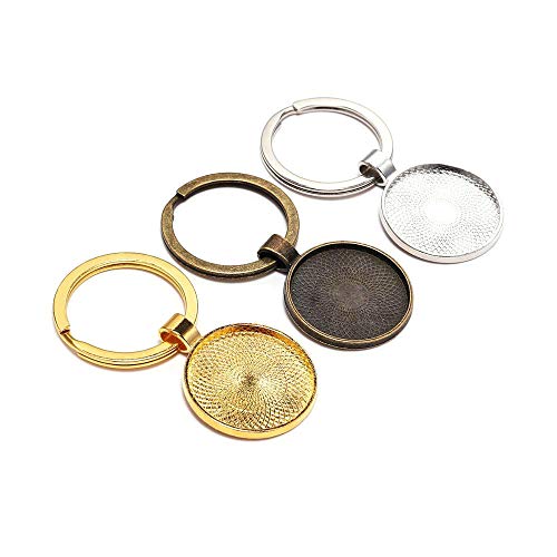 Lind Kitchen 25pcs Round Bezel Pendant Trays Setting Cabochon Blank Base for DIY Crafting Photo Jewelry Findings Making Accessories 25mm(Gold) - Image 5