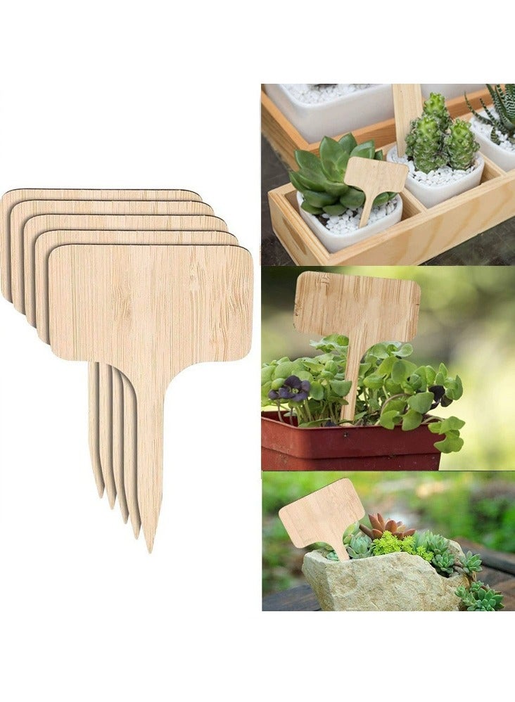 Bamboo Plant Wood Labels, Garden Markers for Seeds, Pots, Herbs, Flowers and Vegetables (Pack of 10)