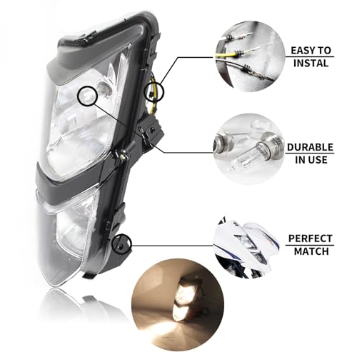NEOCHIAEVO Motorcycle 12V/25W Dual Twin Headlights Headlamp Assembly Fit for Suzuki ATV 2003-2008 Quadsport LT-Z400 LT-Z400Z, for Kawasaki 2003-2006 KFX400 KSF400 - Image 3
