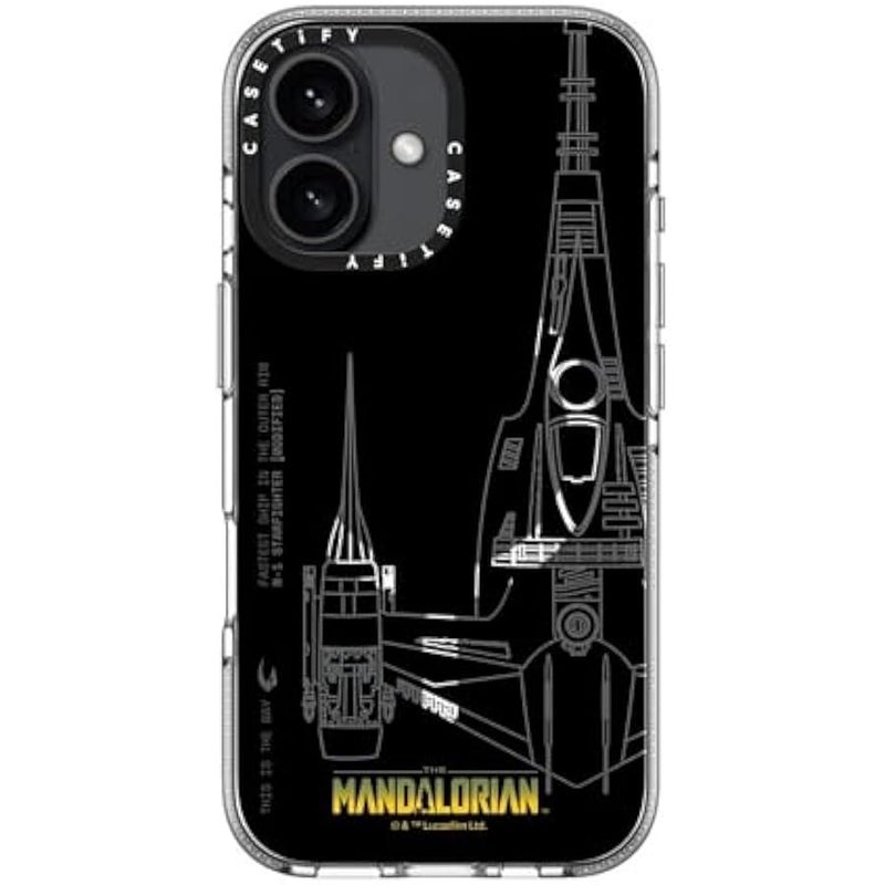 كاستيفي CASETiFY Clear iPhone 16 Case 【Mandalorian Co-Lab/Not Yellowing / 6.6ft Drop Protection/Compatible with Magsafe】 - N-1 Starfighter Case - Clear - Image 5