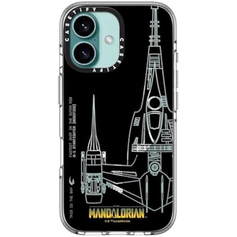 كاستيفي CASETiFY Clear iPhone 16 Case 【Mandalorian Co-Lab/Not Yellowing / 6.6ft Drop Protection/Compatible with Magsafe】 - N-1 Starfighter Case - Clear - Image 4