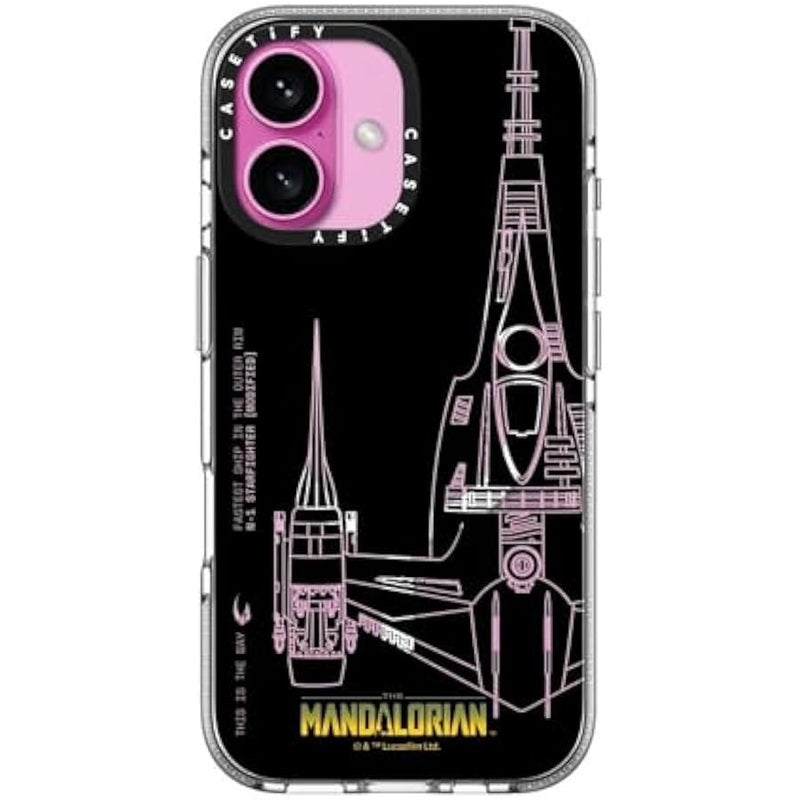 كاستيفي CASETiFY Clear iPhone 16 Case 【Mandalorian Co-Lab/Not Yellowing / 6.6ft Drop Protection/Compatible with Magsafe】 - N-1 Starfighter Case - Clear - Image 2