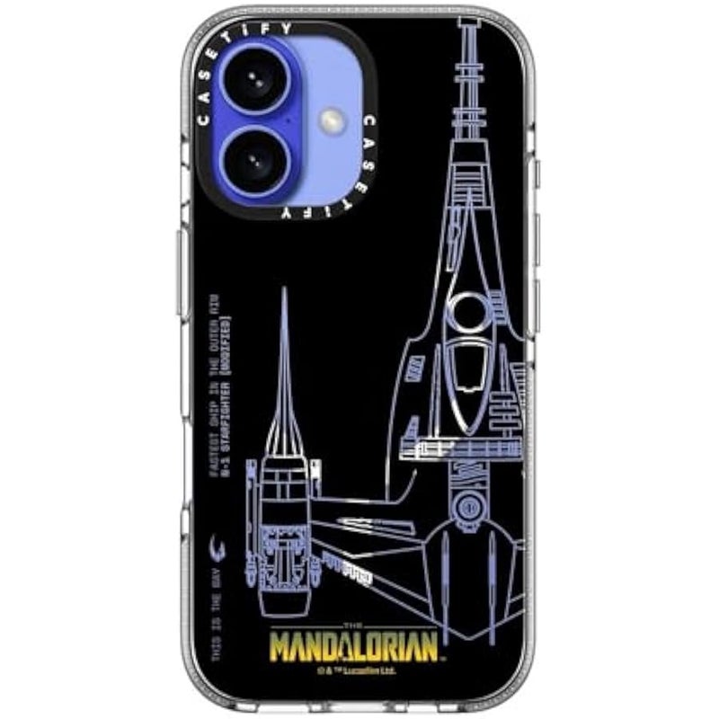 كاستيفي CASETiFY Clear iPhone 16 Case 【Mandalorian Co-Lab/Not Yellowing / 6.6ft Drop Protection/Compatible with Magsafe】 - N-1 Starfighter Case - Clear - Image 3
