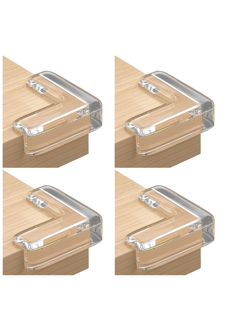 (4 Pieces) Corner Protector for Baby, Protectors Guards - Furniture Corner Guard & Edge Safety Bumpers - Baby Proof Cushion to Cover Sharp Furniture & Table Edges Transparent With 3M Double Sided Tape  - Image 1