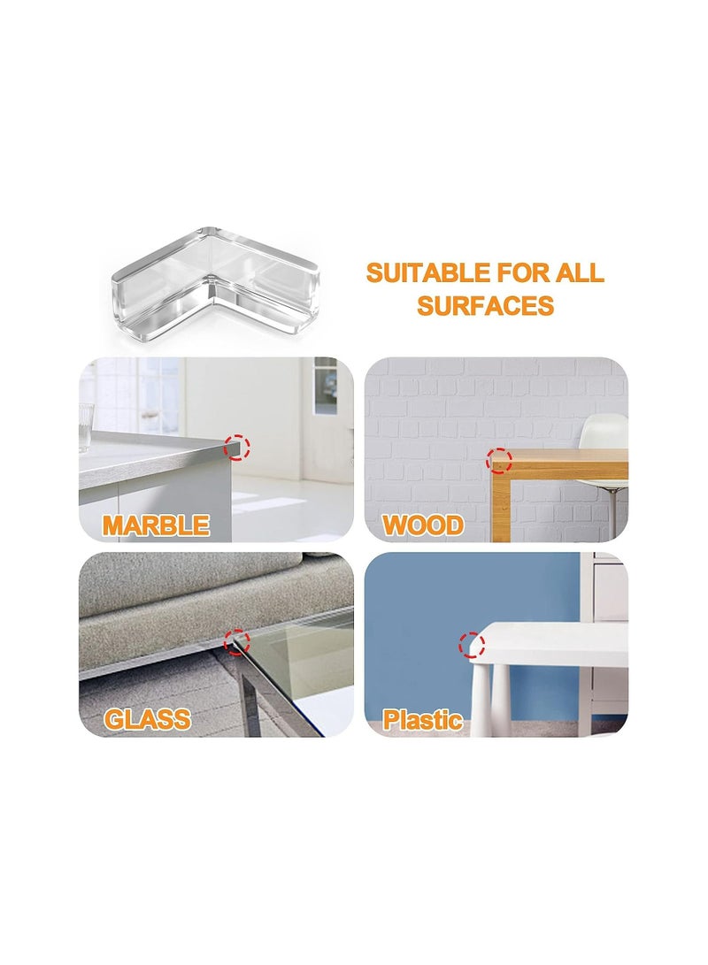 (4 Pieces) Corner Protector for Baby, Protectors Guards - Furniture Corner Guard & Edge Safety Bumpers - Baby Proof Cushion to Cover Sharp Furniture & Table Edges Transparent With 3M Double Sided Tape  - Image 3