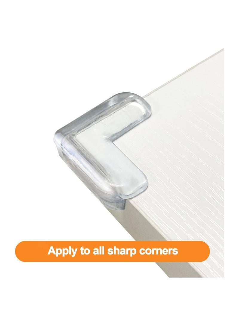 (4 Pieces) Corner Protector for Baby, Protectors Guards - Furniture Corner Guard & Edge Safety Bumpers - Baby Proof Cushion to Cover Sharp Furniture & Table Edges Transparent With 3M Double Sided Tape  - Image 4