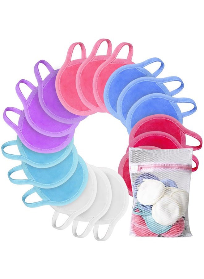 Nugilla Reusable Makeup Remover Pads, 18 Packs Microfiber Face Cloth with a Washable Laundry Bag, Reusable Rounds Towels for Face Cleaning, Soft Facial Rounds Wipes Eyes/Lips Clean for Women Gifts - Image 1