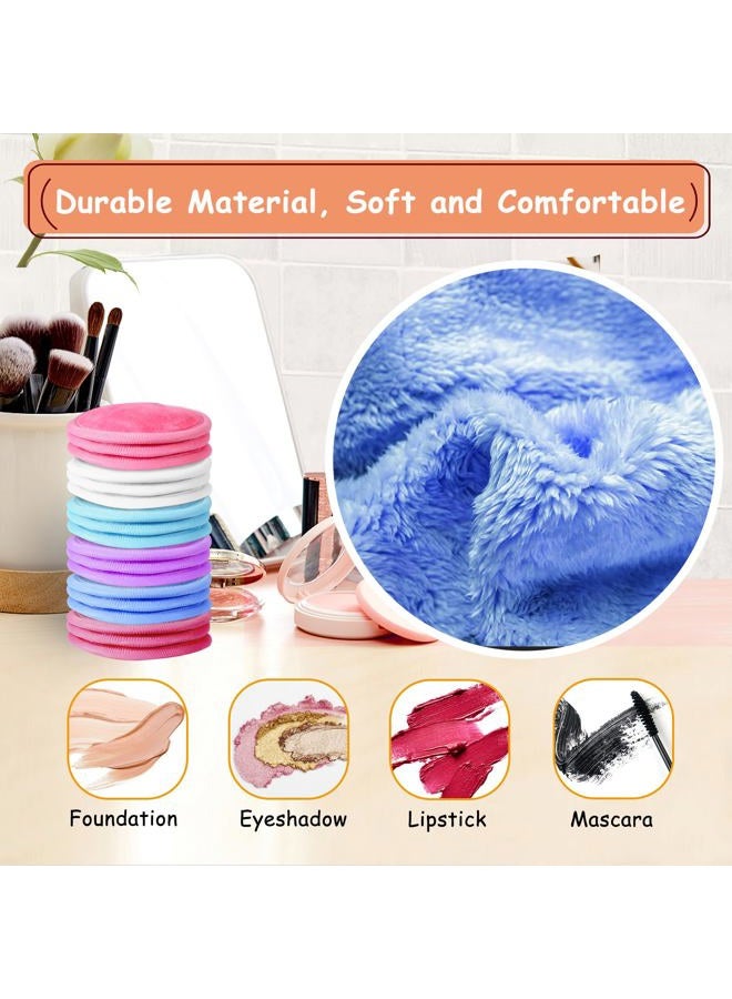 Nugilla Reusable Makeup Remover Pads, 18 Packs Microfiber Face Cloth with a Washable Laundry Bag, Reusable Rounds Towels for Face Cleaning, Soft Facial Rounds Wipes Eyes/Lips Clean for Women Gifts - Image 4