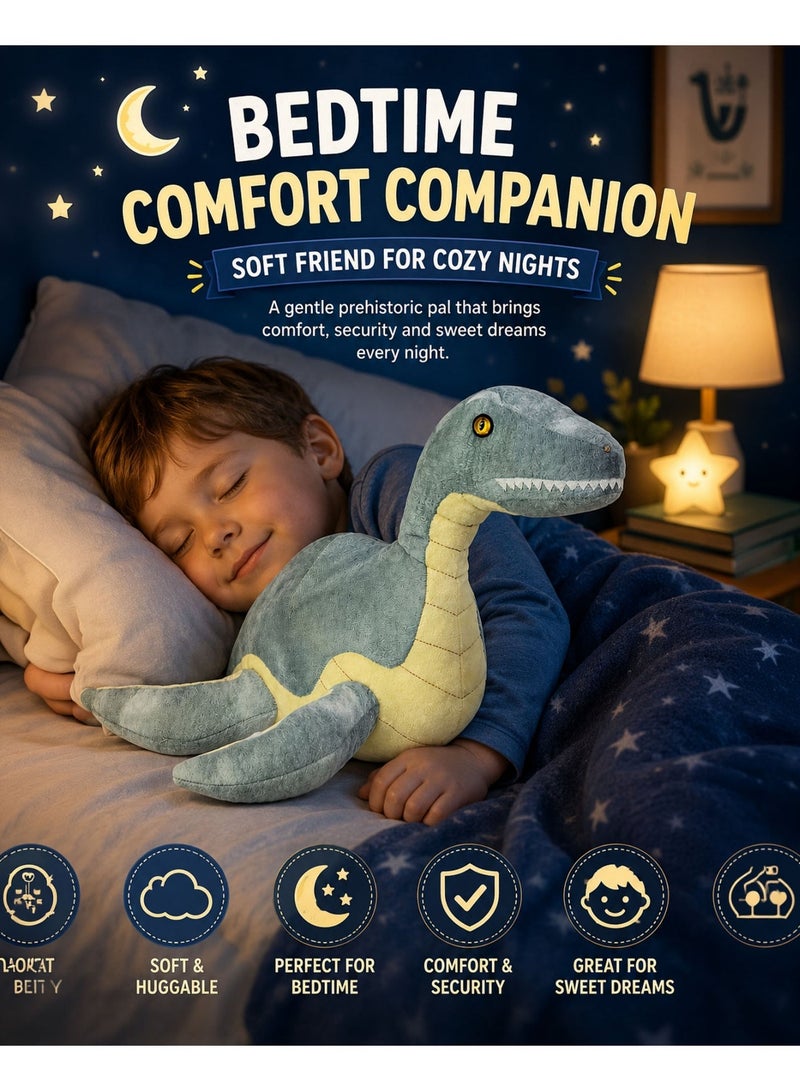 Wild Planet Plesiosaur Plush Toy 38cm Soft Prehistoric Sea Creature Stuffed Animal Dinosaur Plush Doll Educational Marine Reptile Pillow Huggable Ocean Dinosaur Toy for Kids Boys Girls Birthday Gift Bedroom Décor - Image 2