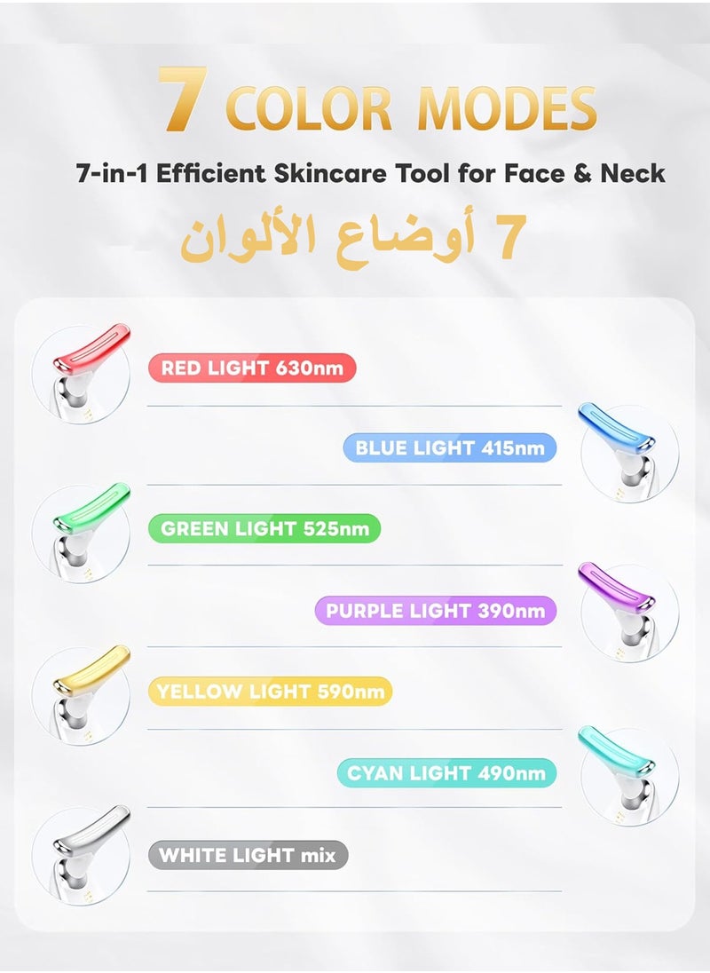 POWER LIFE Face and Neck Massager, 7 Color Light Based Facial and Neck Massager, Multifunctional Facial Skin Care Tools, Wrinkle Removal Device for Face and Neck, Facial Skin Care Massage  - Image 3