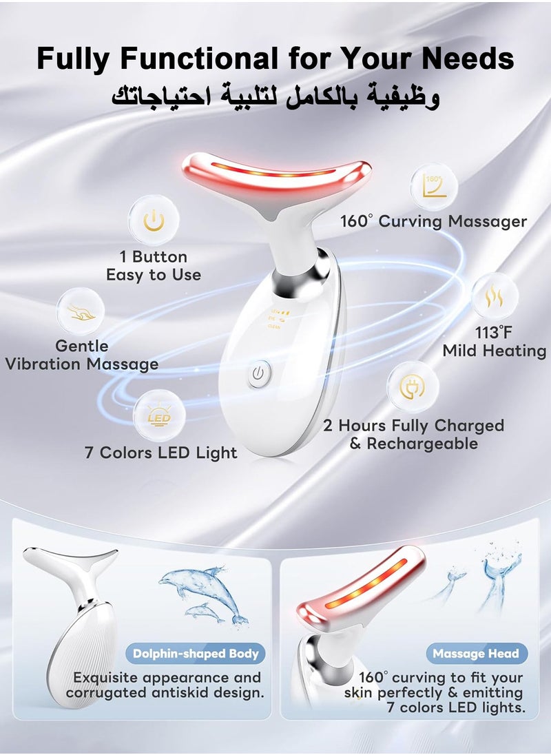 POWER LIFE Face and Neck Massager, 7 Color Light Based Facial and Neck Massager, Multifunctional Facial Skin Care Tools, Wrinkle Removal Device for Face and Neck, Facial Skin Care Massage  - Image 2