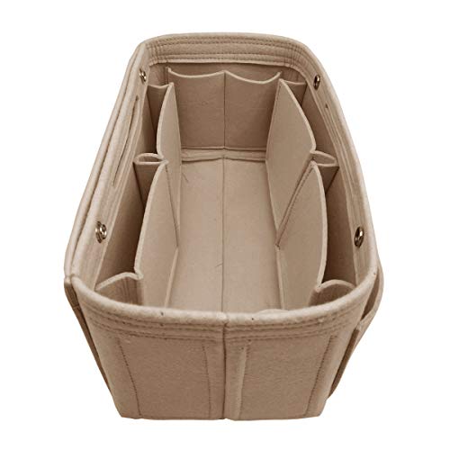 LEXSION Felt Purse Organizer Insert Multi Pocket Bag in Bag Organizer For Tote & Handbag Shaper 8008 Beige XL - Image 1