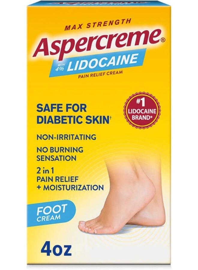 Aspercreme كريم أسبيركريم ليدوكائين لقدم السكري، 4 أونصة - Image 1