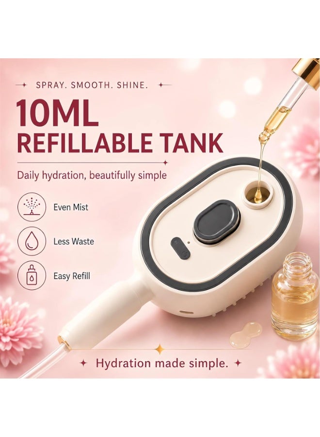 ATRJSZ 2026 All in One Misting Aqua Detangler Brush Electric Spray Air Cushion Massage Comb Self-Clean Liquid Water Mister Spray Bottle Hair Brush Scalp Oil Applicator Steam Wet Curly Wavy Hairbrush (Purple) - Image 5