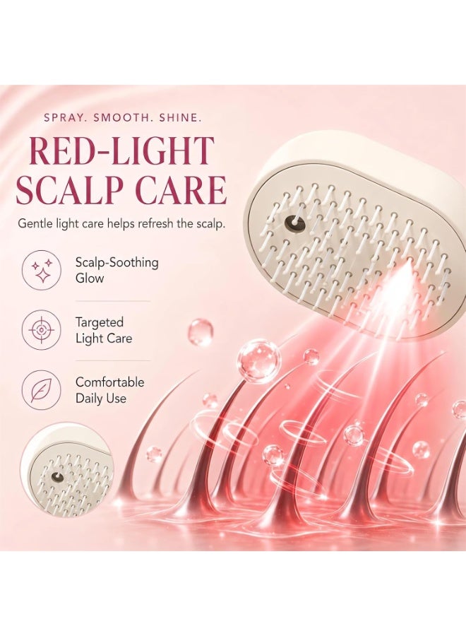 ATRJSZ 2026 All in One Misting Aqua Detangler Brush Electric Spray Air Cushion Massage Comb Self-Clean Liquid Water Mister Spray Bottle Hair Brush Scalp Oil Applicator Steam Wet Curly Wavy Hairbrush (Purple) - Image 3