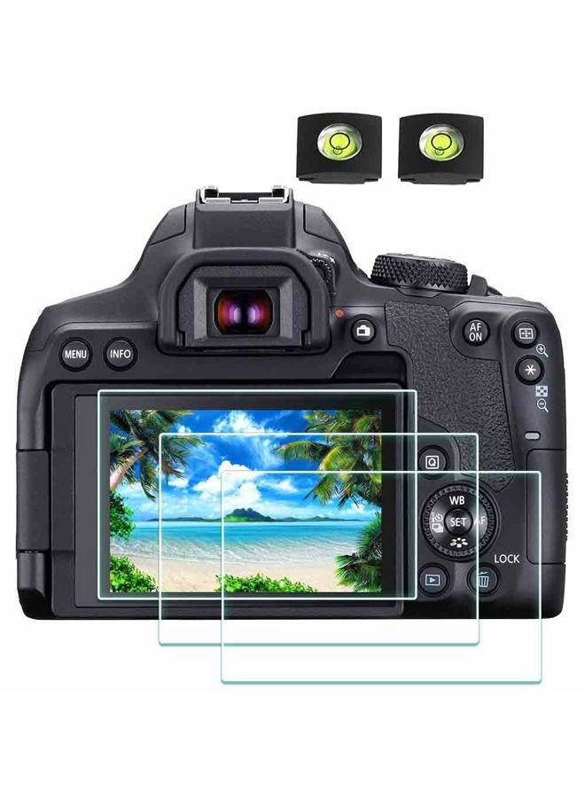 ULBTER 850D Screen Protector for Canon EOS 850D / Rebel T8I Camera & Hot Shoe Cover [2+3Pack], 0.3mm 9H Hardness Tempered Glass Saver Anti-Scrach Anti-Fingerprint Anti-Bubble - Image 1