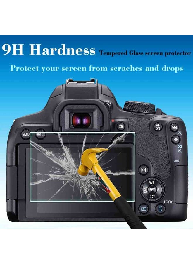 ULBTER 850D Screen Protector for Canon EOS 850D / Rebel T8I Camera & Hot Shoe Cover [2+3Pack], 0.3mm 9H Hardness Tempered Glass Saver Anti-Scrach Anti-Fingerprint Anti-Bubble - Image 3