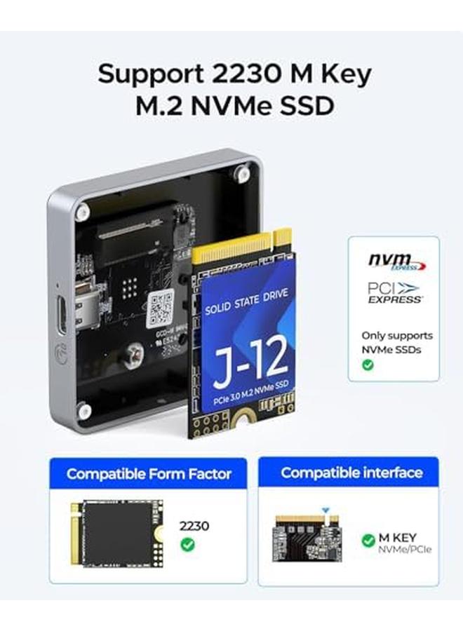 erorex Magnetic M.2 Nvme 2230 Ssd Enclosure Compatible With Magsafe For Iphone 15 Pro Max Prores 10Gbps Usb C 3.2 Gen2 Type C To Nvme Reader With Protective Case Lanyard Ap30 Black - Image 5