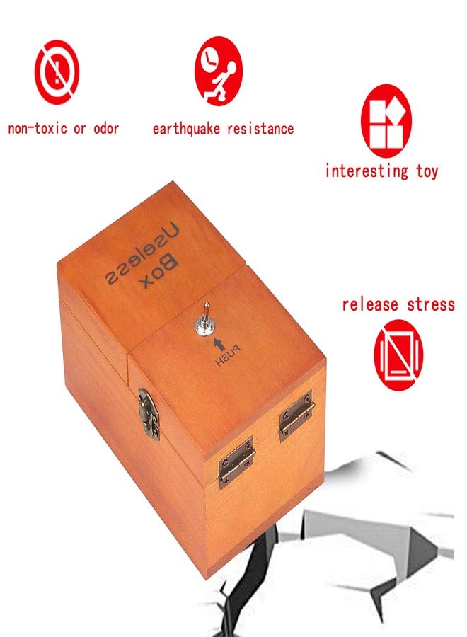 HRLORKC Useless Box with Surprises Wooden Useless Box Fully Assembled Toy for Adults and Children - Image 3